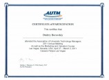 Сертификат участия Дмитрия Боровского в ежегодной конференции AUTM