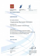 Сертификат участия Фирфаровой В.О. в семинара TISC 