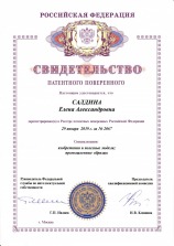 Салдина Елена - свидетельство патентного поверенного №2067